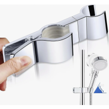 Adjustable Shower Head Holder, 45 Degree Rotating Hand Shower Bracket for Bathroom, No Drilling, Chrome