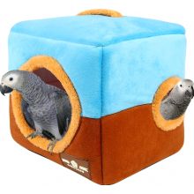 Large Hanging Parrot Nest Winter Warm Bird Hut Cage Hideaway for Grey Parrots Macaws and Large Birds