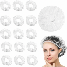 100 Pack Disposable Shower Caps, Thick Waterproof Elastic Hair Covers for Home, Hotel, Spa and Salon