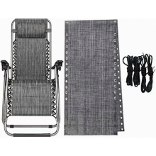 Replacement Cover for Zero Gravity Chair, Outdoor Reclining Lounger, Fabric, 160 x 43 cm, Grey
