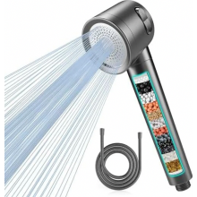 Filtered High Pressure Handheld Shower Head with 1.5 m Hose, 3 Spray Modes and 15 Layer Filtration