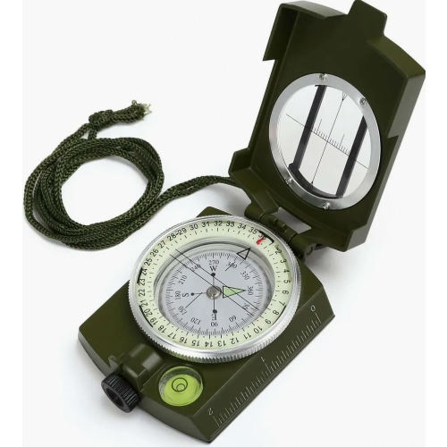 Military March Compass with Carry Case, Camping and Hiking Navigation Compass with German Instructions