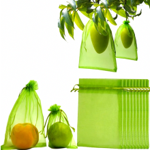 100 Pack Fruit Protection Bags with Drawstring, Garden Mesh Netting Bags for Plants, 20 x 30 cm