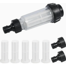 3/4 Inch Garden Hose Water Filter, Tap Pre-Filter with 6 Cartridges and 2 Quick Adapters for Pressure Washers