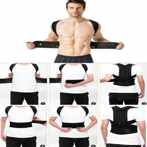 Back Posture Corrector for Women and Men, Adjustable Upper Back Support Brace, Black, Small 2