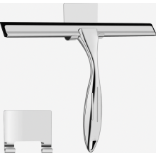 Stainless Steel Shower Squeegee 10 Inch Window Cleaner with Holder for Bathroom Mirrors and Car Glass