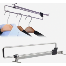 Extendable Stainless Steel Clothes Rail, Adjustable Telescopic Wardrobe Rod for Hangers, 25 cm, Silver