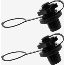 Inflatable Boat Valve Set, 23 mm Universal Air Valves with Caps, 2 Pack for Kayaks, Canoes and SUP Boards, Black