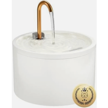 Ceramic Cat Water Fountain 2.1L, Quiet Pet Drinking Dispenser with Filter, Easy to Clean, White