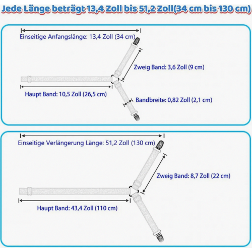 Adjustable Elastic Bed Sheet Fasteners, Secure Fitted Sheet Straps for Mattresses, Easy to Install 1