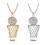 Collier pendentif en alliage plaqué or avec incrustation de diamants 2