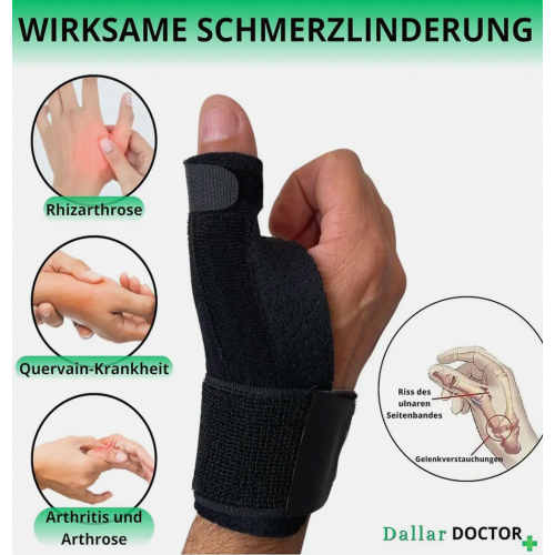 Ergonomic Thumb Splint for Right or Left Hand, Adjustable Thumb Brace for Arthritis, Tendonitis, with 2 Support Splints 1