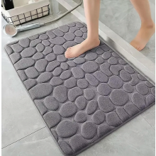 Memory Foam Bath Mat 50 x 80 cm Machine Washable Non Slip Absorbent Rug for Bathroom or Living Room