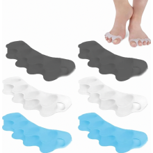 3-Pack Silicone Toe Separators, Toe Spacers for Pedicures and Bunion Relief, Unisex, 3 Colours