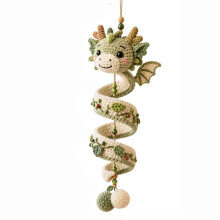 (D, 1-#) DIY Dragon Spiral Hanging Ornament Kit - Easy Assembly Crochet - for Home Classroom Festival Decor