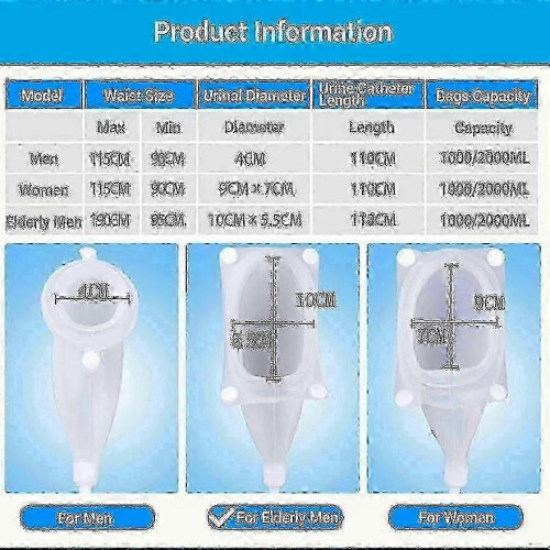Tragbarer Urinbeutel 1000 ml 2000 ml mit Katheter bei Inkontinenz 2