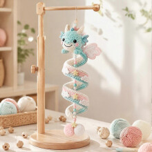 (C, 1-#) DIY Dragon Spiral Hanging Ornament Kit - Easy Assembly Crochet - for Home Classroom Festival Decor