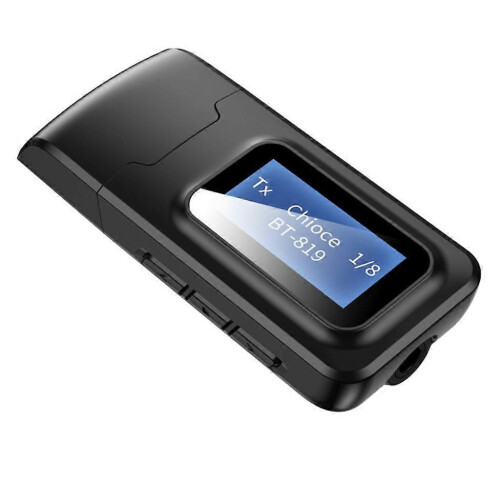 2-in-1-Bluetooth-Sender/Empfänger fürs Auto mit Display, USB-Bluetooth-5.0-Adapter 2