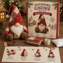 (k4) Christmas DIY Sewing Craft Kit, Patchwork Gnome Material Pack, Relaxing Leisure Handmade Kit For Christmas Home Decoration