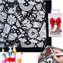 (kitten) DIY Coloring Blanket with Markers for Halloween Decorations New Arrival S04