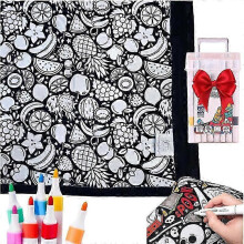 (fruit) DIY Coloring Blanket with Markers for Halloween Decorations New Arrival S04
