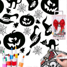 (Pumpkin Hat) DIY Coloring Blanket with Markers for Halloween Decorations New Arrival S04