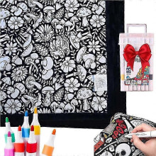 (mushroom) DIY Coloring Blanket with Markers for Halloween Decorations New Arrival S04