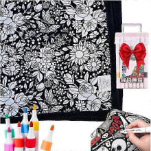 (sunflower) DIY Coloring Blanket with Markers for Halloween Decorations New Arrival S04