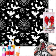 (bat) DIY Coloring Blanket with Markers for Halloween Decorations New Arrival S04
