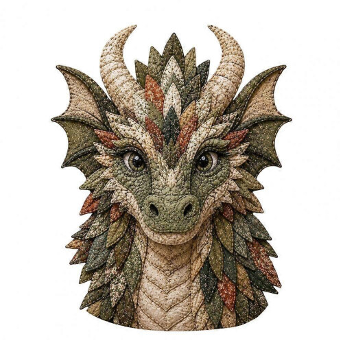 (C) Dragon Patchwork DIY Sewing Craft Kit Fabric Handmade Set For Adults Home Decor