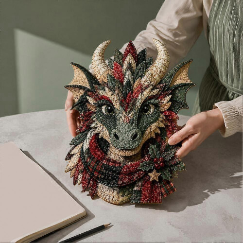 (C) Dragon Patchwork DIY Sewing Craft Kit Fabric Handmade Set For Adults Home Decor 2