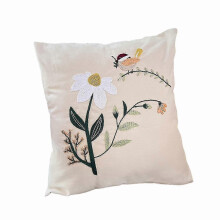(44cm x 44cm, C) DIY Handmade Embroidery Pillow Kits for Adults Unfinished Cushion Cover with Pattern Needlework Home Decor Birthday Gift