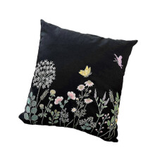 (44cm x 44cm, E) DIY Handmade Embroidery Pillow Kits for Adults Unfinished Cushion Cover with Pattern Needlework Home Decor Birthday Gift