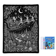 (150*130cm, Rudolph) Christmas Coloring Blanket - DIY Holiday Craft Throw for Creative Family Fun