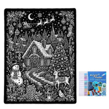 (150*130cm, Christmas house) Christmas Coloring Blanket - DIY Holiday Craft Throw for Creative Family Fun