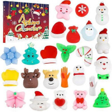 24 päivän joulun lähtölaskenta adventtikalenteri squishy purista fidget lelu lasten lahja ~