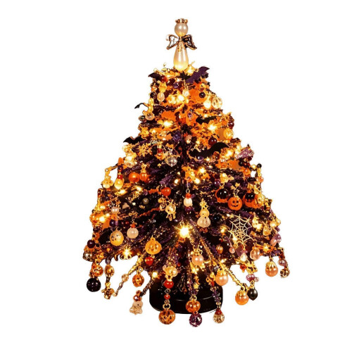 (B) DIY Beaded Christmas Tree Kit – with LED Lights – for Holiday Craft Project