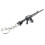 4 Pack Mini Gun Keychains for Men, Silver Metal Pistol Key Ring Pendants (4 Assorted Designs and Sizes) 3