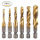6pcs Set Tap Drill Bits, Hss M3-m10 Titanium Clad Combination 1/4 Metric Hex Thread Tap Drill Bit 5