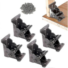 Confezione da 4 staffe pieghevoli, staffa di supporto con blocco e estensione, cerniera autobloccante pieghevole.
