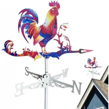 (A: Huhn) Wetterfahne Rooster Wolf Weather Vane Metal Outdoor Patio Backyard Barn Decor