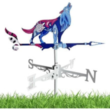 (B: Wolf) Wetterfahne Rooster Wolf Weather Vane Metal Outdoor Patio Backyard Barn Decor