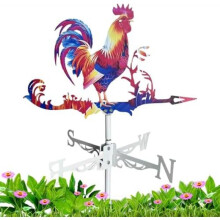 (A: Huhn) Outdoor Garden Weather Vane Wolf Rooster Decorative Weathervane for Home Farm Yard Patio Lawn Roof Shed