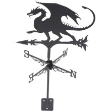 (60.00X32.00X1.00CM) Kichvoe Halloween Yard Weather Vane Iron Flying Dragon Decor with Sturdy Black Stand for Garden Patio Outdoor
