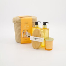 Pecksniffs Neroli & Lemon Luxury Pamper Gift Collection | 5-Piece Bath & Body Set with Storage Basket