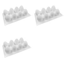 3X Easter Egg Silicone Mold Eight Holes Three-Dimensional Egg Shape Plaster Mold DIY Handmade Home Decoration for Easter