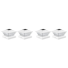 4X Outdoor Fence Post Cap Light Warm White and Cool White Lighting Wateproof Villa Column Lamp Solar LED Pillar Light B