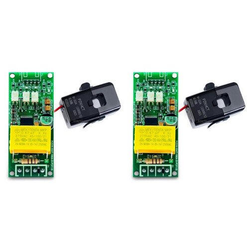 2X PZEM-004T AC Digital Voltmeter Ammeter Wattmeter Power Frequency Test Module TTL Serial Pin Array Version A