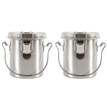 2X Stainless Steel Paint Brush Washer with Strainer and Airtight Cover, Airtight Portable Versatile Paint Brush Cleaner