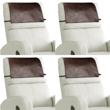 4X Housse D'Appui-Tête pour Fauteuil Inclinable, Protection D'Appui-Tête en Similicuir avec Sangles Élastiques, Marron